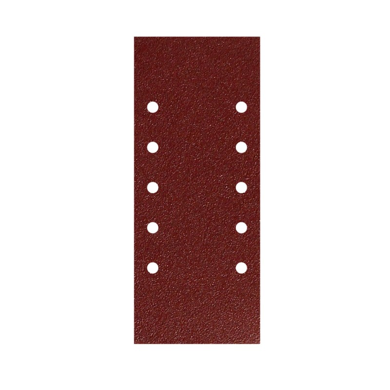 Lija Recambio Con Velcro 115x280 mm. con Agujeros Grano 120 (10 Piezas) WOLFPACK LINEA PROFESIONAL