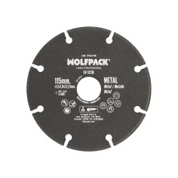 Disco Corte Metales Universal Ø 115 x 1,7 mm. Filo de Diamante Disco Corte Acero, Chapa, Hierro, Aluminio WOLFPACK LINEA PROFES