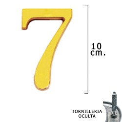 Numero Latón "7" 10 cm. con Tornilleria Oculta (Blister 1 Pieza) WOLFPACK LINEA PROFESIONAL