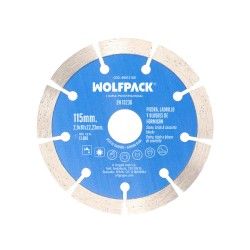 Disco Diamante Ø 115 mm. Piedra, Ladrillo, Refractarios, Bloques de Hormigon. Segmento Diamantado 10 mm. WOLFPACK LINEA PROFESI