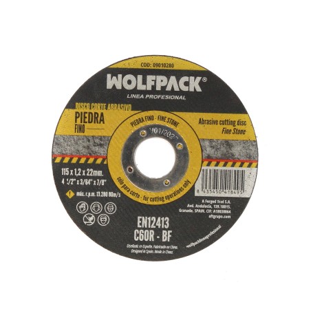 Disco Corte Abrasivo Piedra FinoØ 115 x Ø 22 mm. Espesor 1,2 mm. Disco Radial / Amoladora Universal Con Todas Las Amoladoras. W