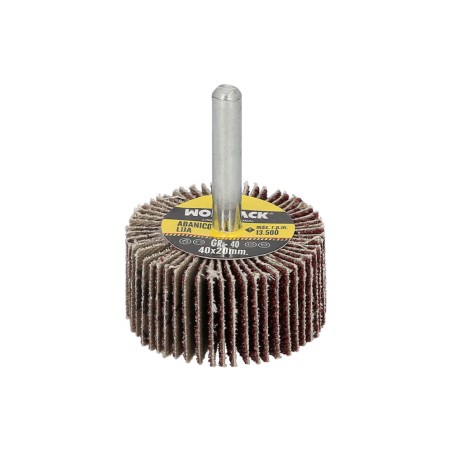 Abanico Lija Grano 40 Medida Ø 40 x 20 mm. Disco Abrasivo Laminas, Ruedas Mil Hojas, Ruedas Abrasivas,Lijado,Desbaste,Pulir WOL