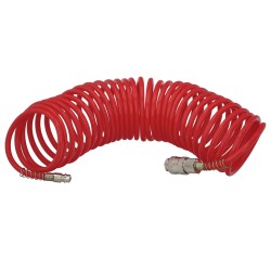 Manguera Espiral Aire Comprimido 15 Metros Adaptador Rápido. WOLFPACK LINEA PROFESIONAL