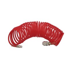 Manguera Espiral Aire Comprimido 7,5 metros Adaptador Rápido WOLFPACK LINEA PROFESIONAL