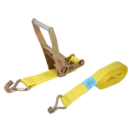 Cinta De Amarre Con Ratchet 12 metros x 50 mm. Trinquete Metalico Automatico, Cincha, Eslinga Mercancia, Correa Sujeción WOLFPA