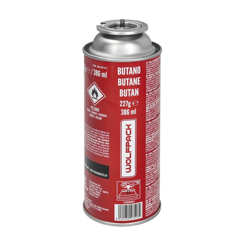 Cartucho Gas B250 (0,227 Kg.) WOLFPACK LINEA PROFESIONAL