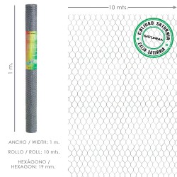 Enrejado Triple Torsion 19 / Ancho 100 cm. Rollo 10 Metros Uso Domestico SATURNIA