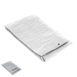 Lona Impermeable Reforzada 4x6 metros (Aproximadamente) Con Ojetes Metálicos, Lona de Protección Duradera, Color Blanco. SATURN
