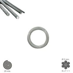 Cable Galvanizado 2 mm. (Rollo 25 Metros) No Elevacion WOLFPACK LINEA PROFESIONAL