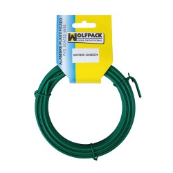 Alambre Plastificado (Rollo 20 Metros) Verde Nº 16 / 2.7 mm. WOLFPACK LINEA PROFESIONAL