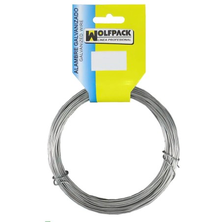 Alambre Galvanizado (Rollo 250 gramos / 9 metros) Nº13/2,0 mm. WOLFPACK LINEA PROFESIONAL