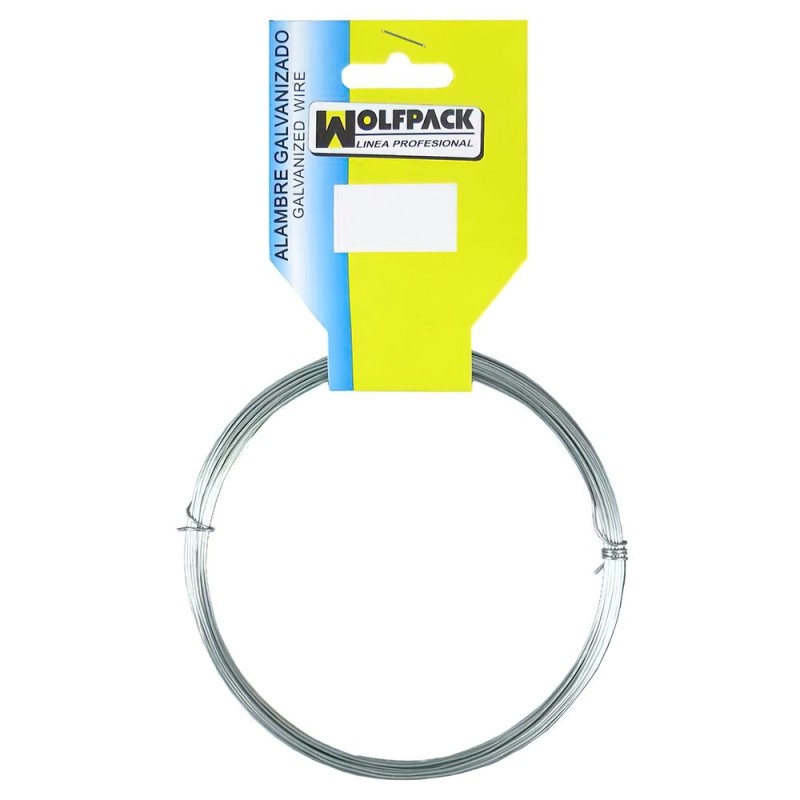 Alambre Galvanizado (Rollo 50 gramos / 3 metros) Nº10/1,5 mm. WOLFPACK LINEA PROFESIONAL