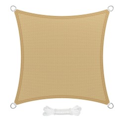 Toldo Vela Sombra Jardin Cuadrada 3,6x3,6 metros Beige SATURNIA