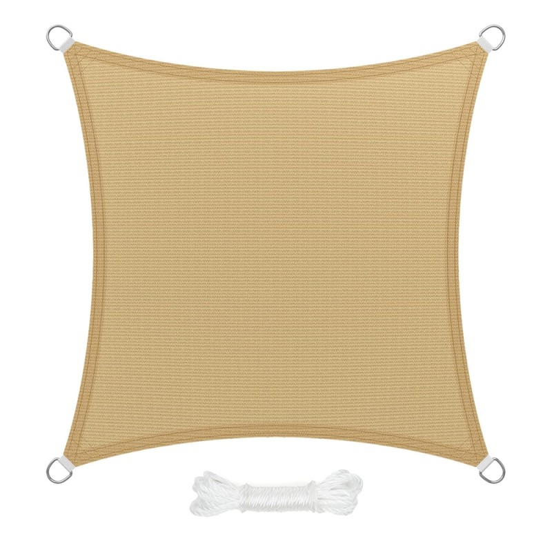 Toldo Vela Sombra Jardin Cuadrada 3,6x3,6 metros Beige SATURNIA