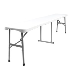 Banco Plegable Multifuncional, Portatil, Resistente,Multiusos 183x28x44 cm. Color Blanco SATURNIA