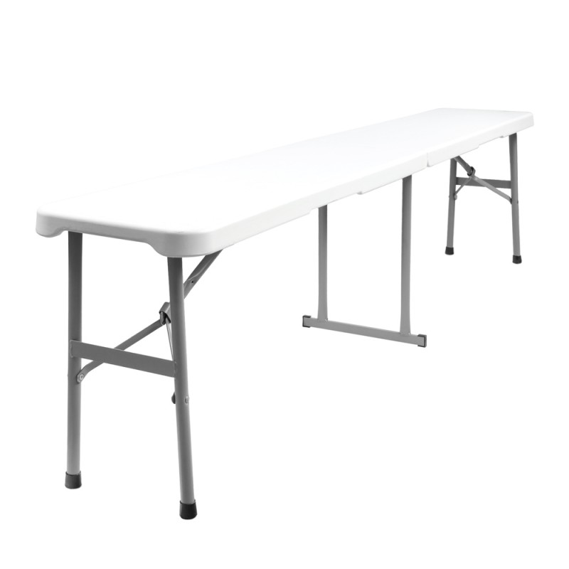 Banco Plegable Multifuncional, Portatil, Resistente,Multiusos 183x28x44 cm. Color Blanco SATURNIA