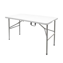 Mesa Plegable Rectangular HDPE 122x61x74 cm. Color Blanco SATURNIA