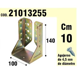 Soporte Para Madera Alas Interiores Bicromatado 100 mm. WOLFPACK LINEA PROFESIONAL