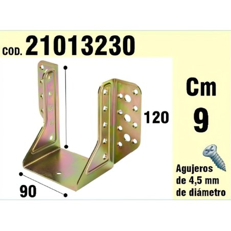 Soporte Para Madera Alas Exteriores bicromatado 90 mm. WOLFPACK LINEA PROFESIONAL