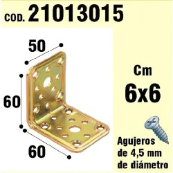 Soporte Para Madera Ángulo 50x 60x 60 mm. WOLFPACK LINEA PROFESIONAL