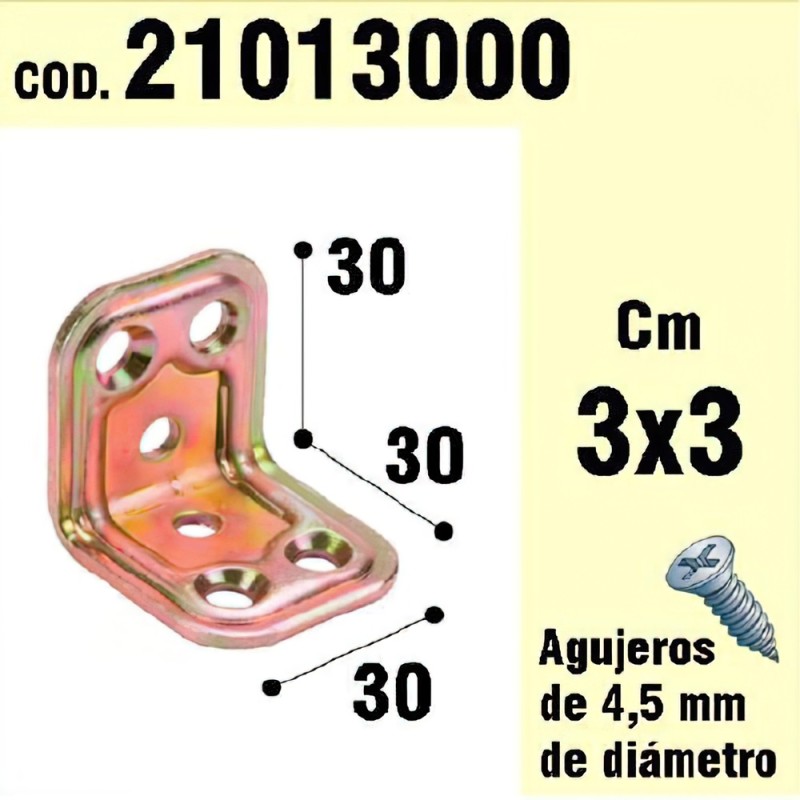 Soporte Para Madera Ángulo 30 x 30 x 30 mm. WOLFPACK LINEA PROFESIONAL