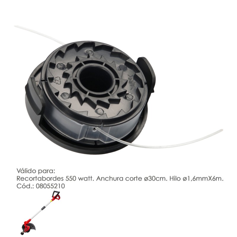 Cabezal Nylon Repuesto Recortabordes 550 Watt. (Codigo 08055210) WOLFPACK LINEA PROFESIONAL
