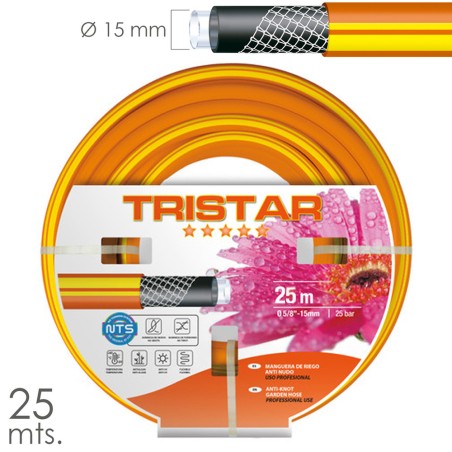 Manguera Tricotado No Torsion 15 mm. - 5/8" Rollo 25 Metros SATURNIA