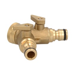 Adaptador Manguera Laton 2 tomas para Grifo 3/4" SATURNIA