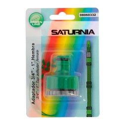 Adaptador Manguera Plástico 3/4 - 1" Hembra Blister SATURNIA