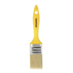 Paletina Profesional Cerda Blanca Ancho 40 mm. Cerdas Naturales Mango Plastico Ergonomico, Brocha Pintor, Pincel Pintura WOLFPA