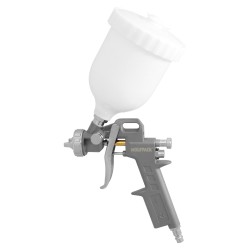 Pistola Pintar Neumática Boquilla De 1,5 mm. Con Depósito Superior 0,6 Litros y Adaptador Rapido WOLFPACK LINEA PROFESIONAL