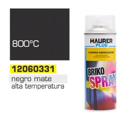 Spray Pintura Resistente Altas Temperaturas Negro Mate 400 ml. MAURER