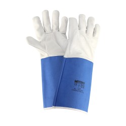 Guantes Piel Serraje Largos 40 cm. guante Resistente, Guante Comodo, Guantes De Trabajo, WOLFPACK LINEA PROFESIONAL