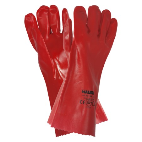 Guantes Pvc Rojo 35 cm. MAURER