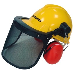 Casco Con Visera, Protector Facial De Rejilla y Protector Auditivo MAURER
