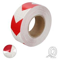Cinta Adhesiva Reflectante Blanca/ Roja 50 mm. x 33 metros. Uso doméstico. WOLFPACK LINEA PROFESIONAL