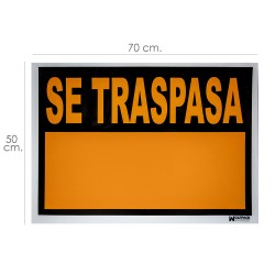 Cartel Se Traspasa 70 x 50(Alt.) cm. WOLFPACK LINEA PROFESIONAL