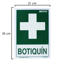 Cartel Botiquin 21x 30 (Alt.) cm. WOLFPACK LINEA PROFESIONAL