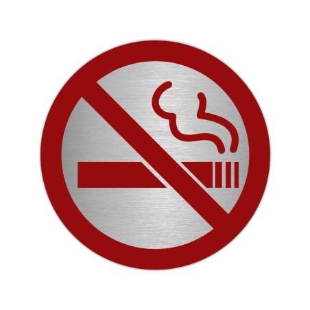 Placa Adhesiva "No Fumar" Acero Inoxidable Ø 7 cm. ORYX