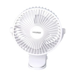 Ventilador Con Clip Sobremesa Ø 15 cm. Recargable MAURER