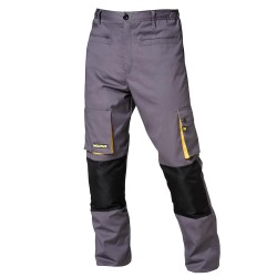 Pantalones Largos DeTrabajo, Multibolsillos, Resistentes, Rodilla Reforzada, Gris/Amarillo Talla 38/40 S (Slim Fit) WOLFPACK LI