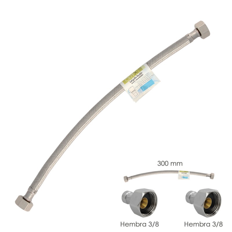 Latiguillo Flexible Acero Inoxidable Hembra 3/8 - Hembra 3/8 - 300mm ORYX