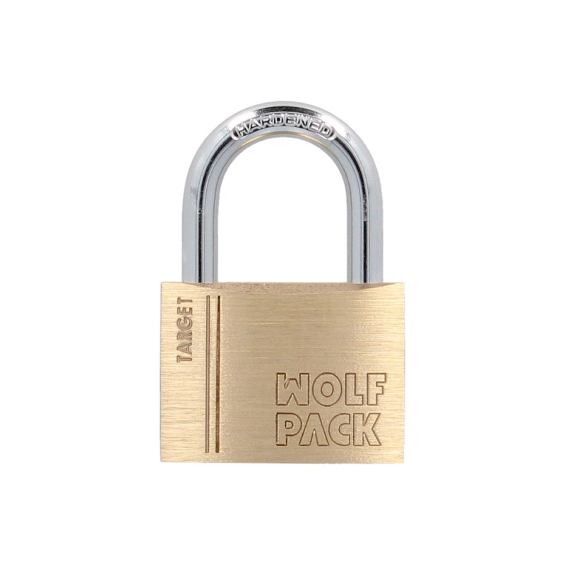 Candado Laton Arco Normal 60 mm. Serie Target. Arco Endurecido. Candado Maletas, Taquillas, Puertas WOLFPACK LINEA PROFESIONAL