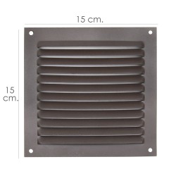 Rejilla Ventilación Atornillar 15x15 cm. Aluminio Color Marrón WOLFPACK LINEA PROFESIONAL