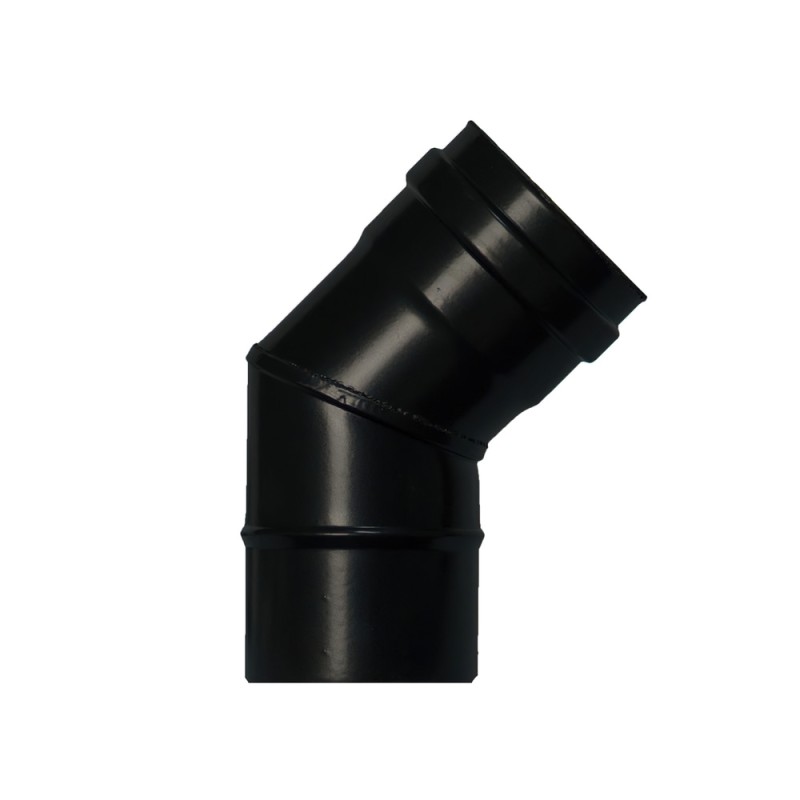 Codo Estufa Pellet Vitrificado Ø80 mm  45° WOLFPACK LINEA PROFESIONAL