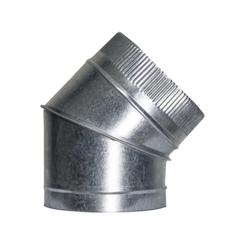 Codo Estufa Galvanizado de  200 mm. 45° (0,8 mm.) WOLFPACK LINEA PROFESIONAL