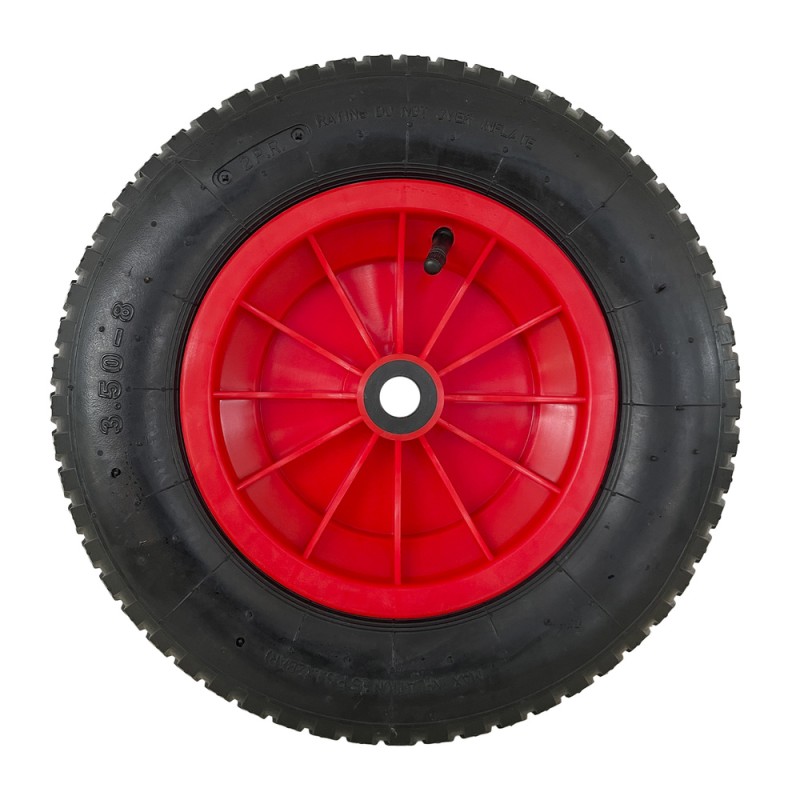 Rueda Carretilla Invernadero Neumática Llanta Plástico, Ø 370 mm. Eje Ø 20 mm. WOLFPACK LINEA PROFESIONAL